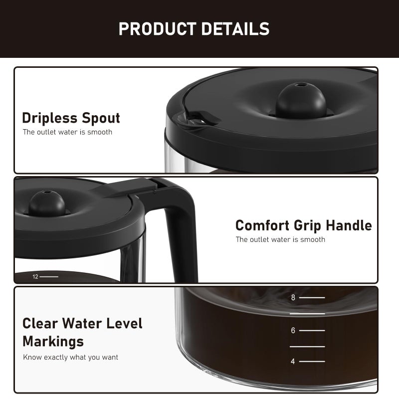 Colidier 12-Cup Coffee Pot Replacement Compatible with Keurig 5000 K-Duo Essentials & K-Duo Essentials Hot & Cold Brewer Models (NOT Fit K-DUO 5100 Single Server Model) - Image 5